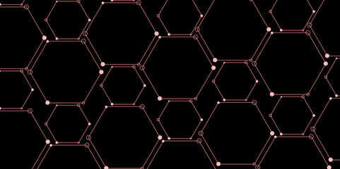 Background with hexagons. Abstract background with lines. luxury minimal technology network abstraction tech digital tile vector wall banner surface polygon background. Vector Illustration. 