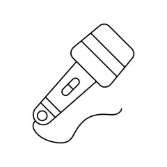 Microphone line icon with white background vector stock illustration