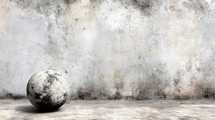 Timeless Veined Marble Sphere on Textured Neutral Background