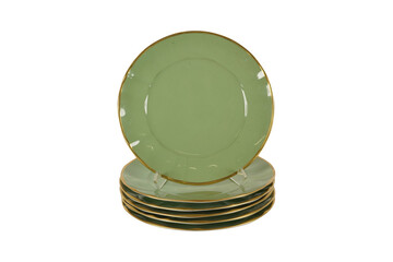 Four Over and Back Lake Como 9” Salad Plates Avocado Green