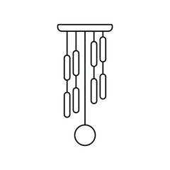 Wind Chime line icon with white background vector stock illustration