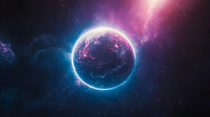 Stunning Colorful Nebula Background with Stars in a Galactic Scene