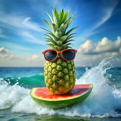 a-watermelon-floating-like-a-surfboard--with-a-tin