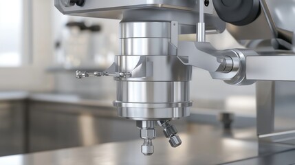 Fototapeta premium Close-Up of a Shiny Industrial Machine Arm