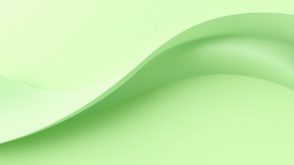 Abstract Green Wave Abstract Background with Smooth Curved Lines and Subtle Lighting Effects