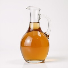 Jug of apple cider vinegar in a clear glass decanter