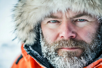 A researcher studying glacier melt generated with AI