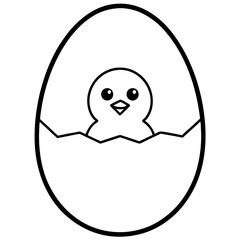 funny easter egg with chicken