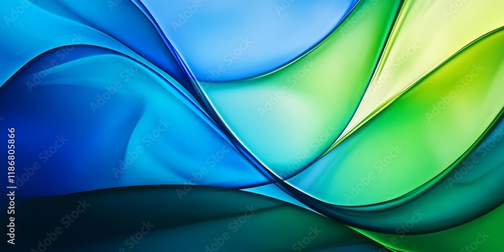 Poster vivid and lively backdrops feature a smooth transition of color, shifting from bright neon green to 