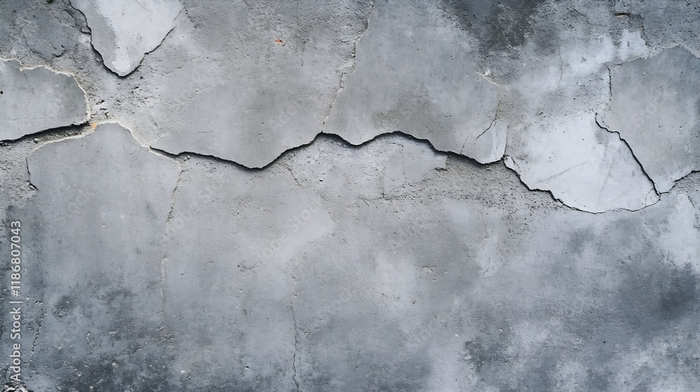 Poster aged weathered concrete wall with cracks exposing history and texture : generative ai
