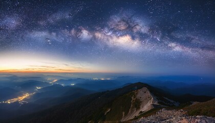 Night sky with beautiful galaxy milky way view