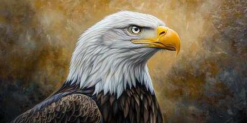 Bald eagle portrait captured in a wildlife setting, showcasing the majestic features of the bald eagle in detail. This bald eagle portrait highlights the beauty of this amazing bird.