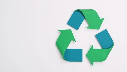 Obraz premium Vibrant visual representation of recycling symbol with arrows emphasizing eco-friendly message Sustainability Promotion