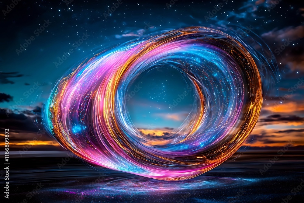 Poster enchanting prismatic and holographic structures swirling in a visually striking mesmerizing and tran