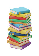 stack of colorful books