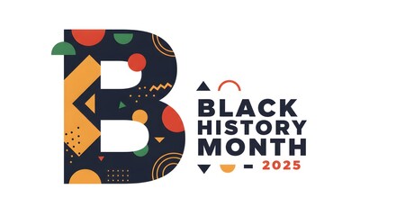 Black history month typography featuring intricate pattern design in bold geometric art style emphasizing culture diversity empowerment and heritage for unity and awareness