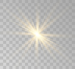 Transparent yellow sunlight special lens flash light effect. Front solar flare lenses	