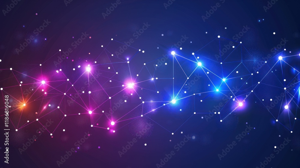 Poster abstract glowing network connection background.