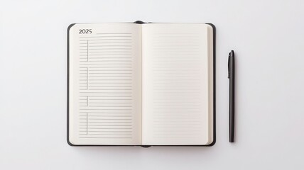 An open notebook with a clean layout, perfect for planning and organization.