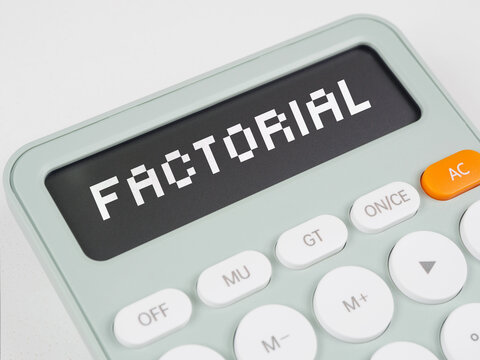 Factorial title term on calculator screen