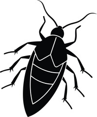 Water boatman silhouette vector illustration 