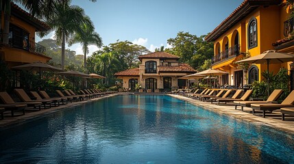 Obraz premium Resort Poolside Luxury Mediterranean Style Villa