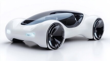 Futuristic Concept Car with Sleek Design and Aerodynamic Features Showcasing Modern Automotive Innovation and Technology in a Minimalist Setting