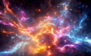 abstract blue wing of colorful spiral of galaxy nebular with stars and smoke on the space in universe background