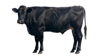Iconic Angus cattle black or red valued for premium beef isolated on transparent background