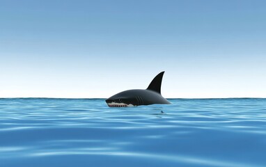 Naklejka premium The Dangers of Shark Attacks for Swimmers and Surfers