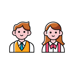 vector illustration of students icons set