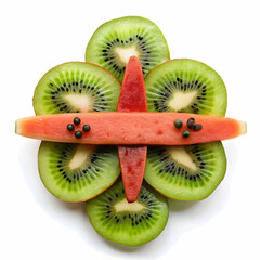 a-watermelon-shaped-airplane--with-kiwi-slices-as-