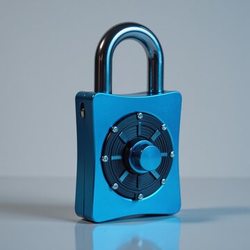 Modern blue padlock representing digitalphysical security and protection perfect for tech-themed designs