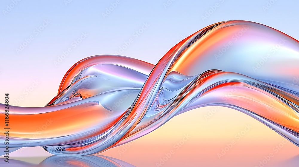 Poster mesmerizing iridescent contours in a captivating kaleidoscopic digital art composition featuring int