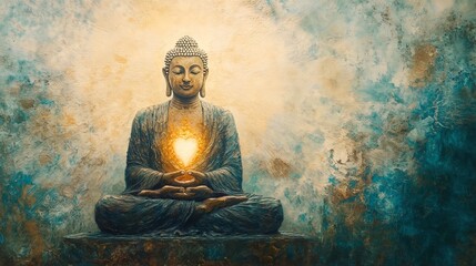 The Enlightened Buddha Holding a Heart of Light.