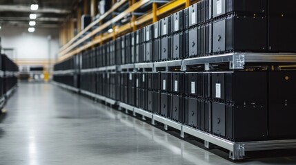 Obraz premium Warehouse Storage of Black Electronic Components