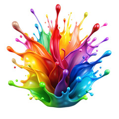 Colorful paint splash illustration isolated on transparent background 