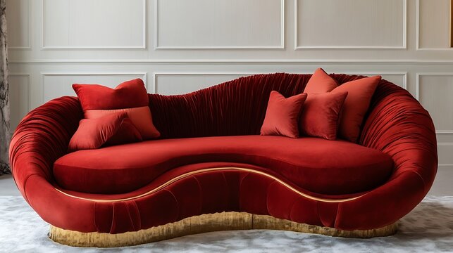 Luxury sofa with a plush, overstuffed design and a sophisticated color palette 