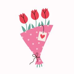 Bouquet of flowers on a white background