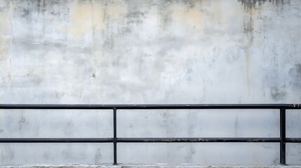 Industrial Urban Scene with Exposed Concrete Wall and Metal Railing Design : Generative AI