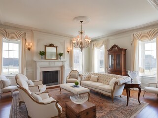 Modern Luxurious Living Room Design: Cozy Interior with Decorative Walls, Furniture, and Stylish Sofa