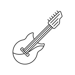 guitar line icon with white background vector stock illustration