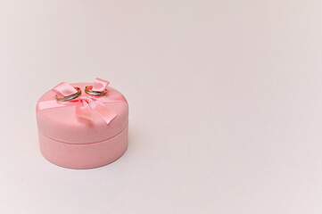 a gift box with two wedding rings. mock up