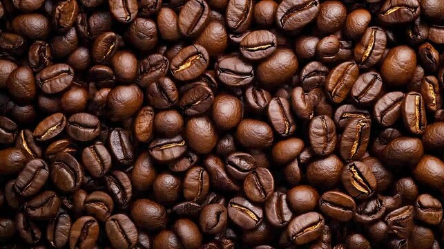 Closeup view of roasted coffee beans perfect for brewing fresh aromatic coffee : Generative AI