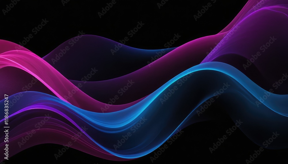 Poster abstract dark background with purple lines generative ai 8