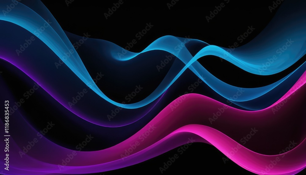 Poster abstract dark background with purple lines generative ai 3