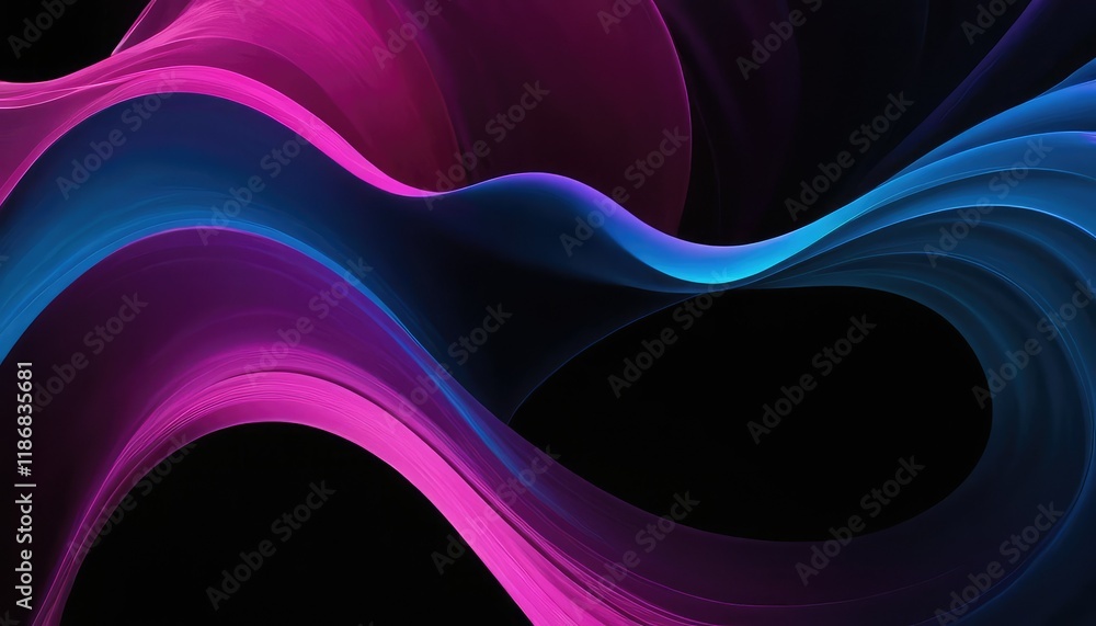 Poster abstract dark background with purple lines generative ai 1