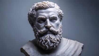 Obraz premium Marble Bust of an Ancient Greek Philosopher.