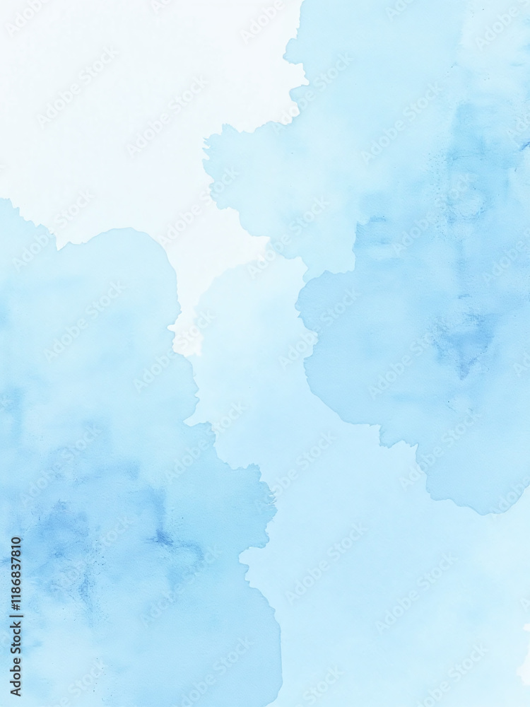 Poster A Watercolor Background With Light Blue And White Abstract Texture Resembles Paper Created Using An E Art Process. 00001