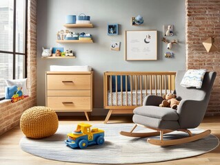 Cozy nursery design modern home interior photography bright environment child's play area comfort and style